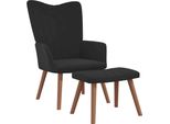 Syfax™ Poltrona Relax Con Poggiapiedi Nero In Velluto