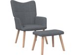 Syfax™ Poltrona Relax Con Poggiapiedi Grigio Scuro In Tessuto