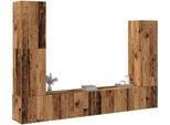 Syfax™ Set Mobile Tv 4 Pz Montato A Parete Legno Antico In Truciolato