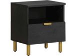 Syfax™ Comodino Nero 40X33X46 Cm In Legno Multistrato