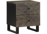 Syfax™ Comodini 2Pz Neri 40X33X46 Cm In Legno Massello Di Mango