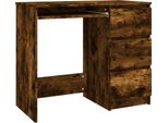 Syfax™ Scrivania Rovere Fumo 90X45X76 Cm In Legno Multistrato
