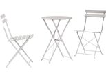 Syfax™ Set Bistro Pieghevole 3 Pcs Beige Acciaio