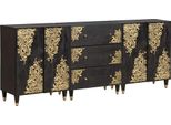 Syfax™ Set Di Armadi Da Bagno Con Cassetto 3 Pcs Nero 180 X 33 X 75 Cm