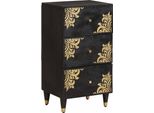 Syfax™ Credenza Nero 40 X 33 X 75 Cm Legno Di Mango Massello