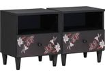 Syfax™ Comodino 2 Pcs Marrone 40 X 33 X 46 Cm Legno Di Mango Massello