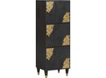 Syfax™ Credenza Nero 40 X 33 X 110 Cm Legno Di Mango Massello