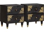 Syfax™ Armadio Da Notte Con Cassetto 2 Pcs Nero 40 X 33 X 46 Cm