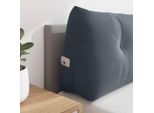 Vidaxl Cuscino Per Lo Schienale Grigio Scuro 180 X 24 X 50 Cm In Velluto