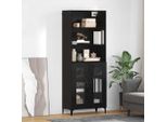 Maison Exclusive - Credenza Alta Effetto Rovere Nero 69,5 X 34 X 180 Cm Materiale Ligneo