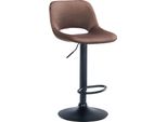 Sgabello Da Bar In Velluto - Sgabello Alto - Regolabile In Altezza E Girevole Per Un Maggiore Comfort | Colore: Marrone | Materiale Del Telaio: Metallo Nero Opaco