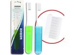 Spazzolino Da Viaggio Wellbee Per Adulti, Media Durezza (Confezione In Plastica) - Colori Assortiti, 1 Pezzo