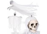 Decorazione Di Halloween, Fantasma, Scheletro, Appeso, Bianco, 75 Cm
