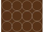 Adesivi Rotondi, Diametro 12 Cm, Pois, 12 Pezzi, Marrone Opaco
