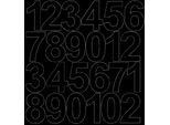 Adesivi Numerati Autoadesivi, 12 Cm, Nero Lucido
