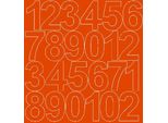 Adesivi Numerati Autoadesivi, 12 Cm, Arancione Brillante