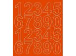 Adesivi Numerati Autoadesivi, 5 Cm, Arancione Brillante