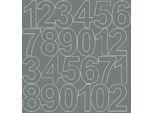 Adesivi Numerati Autoadesivi, 12 Cm, Grigio Lucido.