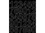 Adesivi Numerati Autoadesivi, 4,5 Cm, Nero Lucido