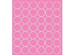 Adesivi Rotondi, Diametro 3 Cm, 42 Pezzi, Rosa Opaco