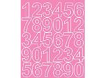 Adesivi Numerati Autoadesivi, 4,5 Cm, Rosa Lucido
