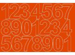 Adesivi Numerati Autoadesivi, 10 Cm, Arancione Brillante