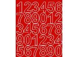 Adesivi Numerati Autoadesivi, 4,5 Cm, Rosso Lucido