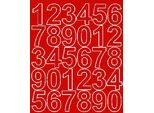 Adesivi Numerati Autoadesivi, 4,5 Cm, Rossi, Opachi