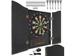 Bersaglio Elettronico Trizand – 27 Giochi, 243 Varianti Di Gioco, Per 1-16 Giocatori, Display Led, Regolazione Del Suono, Set Di Freccette Nero
