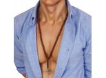 Collana Da Uomo Con Pendente A Perla, Pendente A Croce, Marrone