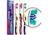 Wellbee Spazzolino Da Denti Medio Per Adulti (Confezione Blister Da 5 Pezzi) - Colori Assortiti 1 Pezzo