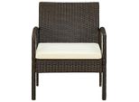Syfax™ Sedia Da Giardino Con Cuscino In Polyrattan Marrone