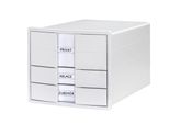 Han 1017-12 Cassettiera Impuls - A4/C4, 3 Cassetti Chiusi, Con Inserto, Bianco