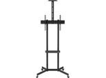 Supporto Tv Maclean, Ripiano Per Telecamera Su Ruote, 37-70" Carico Massimo 45Kg/5Kg Ripiano Massimo Vesa 600X400 MC-113 B"