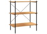 Syfax™ Scaffale A 3 Ripiani Nero E Rovere 80X40X92 Cm