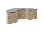 Syfax™ Poggiapiedi Da Giardino Con Cuscino Beige In Polyrattan