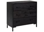 Syfax™ Cassettiera Nera 75X35X70 Cm In Legno Massello Di Pino