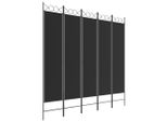 Syfax™ Divisorio 5 Pannelli Nero 200X200 Cm Tessuto