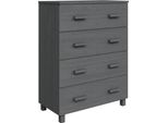 Syfax™ Credenza Hamar Grigio Scuro 79X40X103,5 Cm Legno Massello Pino