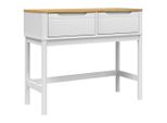 Syfax™ Tavolo Consolle Floro Bianco 89,5X36,5X73Cm Legno Massello Pino