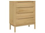 Syfax™ Cassettiera Floro Marrone Cera In Legno Masselo Di Pino