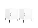 Syfax™ Comodini 2 Pz Bianco Lucido 40X40X50 Cm In Legno Multistrato