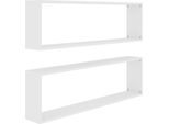 Syfax™ Mensole Parete A Cubo 2 Pz Bianco 100X15X30 Cm In Multistrato