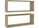 Syfax™ Mensole Parete A Cubo 2Pz Rovere Sonoma 60X15X23 Cm Multistrato