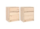 Syfax™ Comodini 2 Pz 40X31X50 Cm In Legno Massello Di Pino