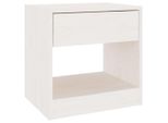 Syfax™ Comodino Bianco 40X31X40 Cm In Legno Massello Di Pino