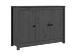 Syfax™ Credenza Grigia 100X35X74 Cm In Legno Massello Di Pino