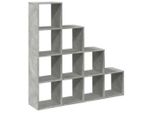 Vidaxl Libreria Divisoria 4 Livelli Grigio Cemento 131,5X29X131,5 Cm