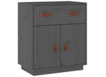 Syfax™ Credenza Grigia 65,5X40X75 Cm In Legno Massello Di Pino