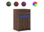 Syfax™ Comodino Con Luci Led Rovere Marrone In Legno Multistrato